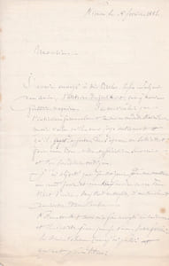 Lettre autographe signée à Arthur Mangin