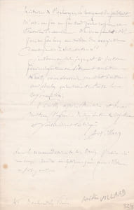 Lettre autographe signée à Arthur Mangin