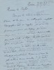 Lettre autographe signée. Jean Carrère (1865-1932), écrivain, poète, traducteur (Lot-et-Garonne)