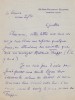 Lettre autographe signée. Fabien Sollar (1886-1982), écrivain, librettiste. 