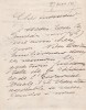 Lettre autographe signée. Emile Acollas (1826-1891), jurisconsulte, cofondateur de la Ligue de la Paix et de la Liberté, ami de Clémenceau.