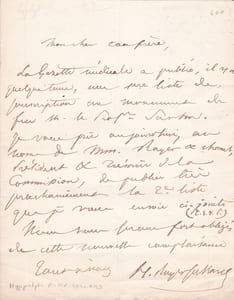 Lettre autographe signée