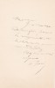 Lettre autographe signée. Albert Barré (1854-1910), auteur dramatique.