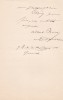 Lettre autographe signée. Albert Barré (1854-1910), auteur dramatique.