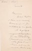 Lettre autographe signée. Albert Barré (1854-1910), auteur dramatique.