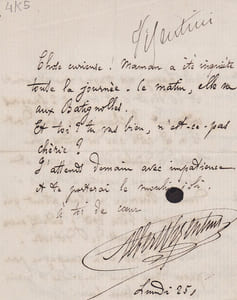 Lettre autographe signée
