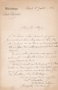 Lettre autographe signée. Augustin Challamel (1818-1894), historien, libraire, conservateur de la bibliothèque Sainte-Geneviève.