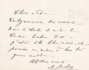 Lettre autographe signée. Adolphe Belot (1829-1890), dramaturge, romancier, né à Pointe-à-Pitre.