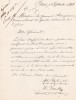 Lettre autographe signée. François-Sophie-Alexandre Barillon (1801-1871), avocat, homme politique, député de l'Oise, préfet.