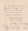 Lettre autographe signée. Joseph Bard (1803-1861), archéologue, écrivain, inspecteur des monuments historiques.