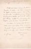 Lettre autographe signée. Octave Borel de Brétizel (1802-1870), conseiller à la Cour de cassation, secrétaire des commandements de la reine ...