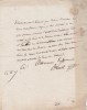 Lettre autographe signée. Bunel (XVIII-XIXe), avoué à Paris (on trouve sa trace des années 1790 aux années 1820).