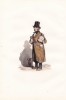 Gravure aquarellée et gommée, ca.1840 : le collectionneur.. Paul Gavarni,