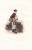 Gravure aquarellée et gommée, ca.1840 : l'herboriste.. Paul Gavarni,