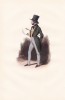 Gravure aquarellée et gommée, ca.1840 : le sportsman parisien.. Paul Gavarni,