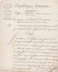 [Angers, Maine-et-Loire, Martigné-Ferchaud, Ille-et-Vilaine, Révolution, Honoré de Balzac, une ténébreuse affaire, affaire Clément de Ris] David Belville, capitaine commandant de la compagnie de Gendarmerie.