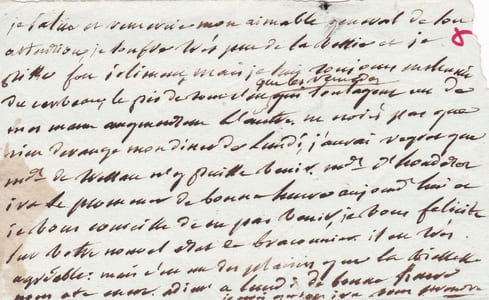 Lettre autographe à Louis-Elisabeth de la Vergne, comte de Tressan.