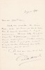 Lettre autographe signée à Paul Meurice. Catulle Mendès (1841-1909), écrivain, poète. 