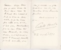 Lettre autographe signée à Paul Meurice. Catulle Mendès (1841-1909), écrivain, poète. 