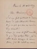Lettre autographe signée. Auguste Aurès (1806-1894), archéologue, polytechnicien, membre de l'Académie de Nîmes.
