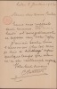 Lettre autographe signée. Carlos Batteur (1844-1914), architecte lillois.