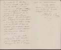 Lettre autographe signée. Joseph Berthelot, baron de Baye (1853-1931), archéologue, voyageur.