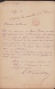 Lettre autographe signée. Jules-Gaspard Boucher d'Argis (1814-1882), militaire, littérateur, journaliste.