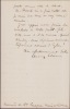 Lettre autographe signée. Henry Chéron (1867-1936), ministre, sénateur, député, maire de Lisieux.