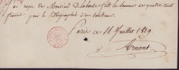 Lettre autographe signée. Jean-Baptiste Arnout (1788-1865), peintre, lithographe, imprimeur.