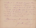 Lettre autographe signée. Gustave-Amable Prevost (1846-19..), magistrat, historien normand.