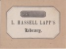  Ex-libris.. L. Hassel Lapp's library, Angleterre (propriétaire), Ex-libris.