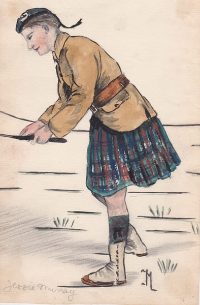 Dessin original. Jessie Murray (1867-1920), m&eacute;decin et militante f&eacute;ministe britannique (suffragette), ayant fait une partie de ses &eacute;tudes en France.