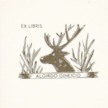 Ex-libris.. Algiordo Gineicio (Russie, Lituanie, Europe de l'Est), Ex-libris.