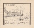  Ex-libris.. J.J. van Hauwaert (Belgique ou Pays-Bas), Ex-libris.