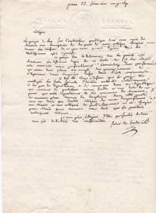 Lettre signée avec note autographe