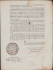 Lettre signée - Création de la loge des Philatèthes, Grand Orient, à Lille.. Franc-maçonnerie - Armand Gaborria (1753-1835).
