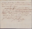 Pièce signée . Jean-Nicolas Bosse, capitaine de La bonne Union, navire de Rouen appartenant au baron de la Chevallerie.
