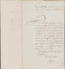 Pièce signée. Isidore de La Carry, commandant du port de La Rochelle.P.S., sd [ap. 9 mai 1781], 1p in-folio.