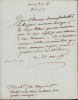 Lettre autographe à Jean-Jacques Isle de Beauchaine. Bourdin de Dreux puis Bourdin sous la révolution, commis à la direction des ports en 1790, ...