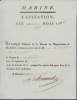 Pièce signée à Jean-Jacques Isle de Beauchaine. Nicolas de Boussard (1727-1800), trésorier de la marine du département de Rochefort.
