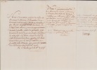 Lettre signée à Jean-Jacques Isle de Beauchaine. Antoine Deshayes (1731-1816) commissaire général de la Marine à Cherbourg.