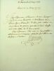 Lettre autographe signée à Jean-Jacques Isle de Beauchaine. François-Jacques Choulx de Biercourt (XVIIIe - marié en 1763), écuyer, secrétaire ...