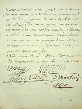 Lettre signée. [Germain-Louis Chauvelin]