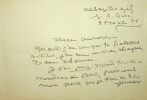 Lettre autographe signé à Aurore Sand, petite=fille de George Sand. Juliette Adam (1836-1936), écrivain, polémiste, féministe.