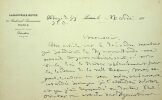 Lettre autographe signé à Ely Halpérine-Kaminsky. Juliette Adam (1836-1936), écrivain, polémiste, féministe.