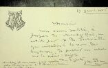 Lettre autographe signé à Ely Halpérine-Kaminsky. Juliette Adam (1836-1936), écrivain, polémiste, féministe.