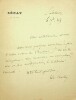 Lettre autographe signée au poète Armand Renaud. Edouard Charton (1807-1890), directeur de journaux, homme politique.