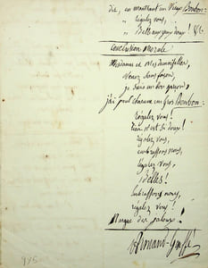 Chanson autographe signée