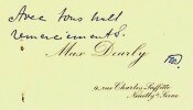 Lettre autographe signée. Max Dearly (1874-1943), acteur, metteur en scène.