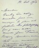 Lettre autographe signée. Lucienne Bréval (1869-1935), soprano française d'origine suisse.